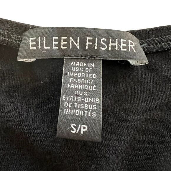 Eileen Fisher Black Jersey Scoop Neck Top size S/P - Picture 5 of 9